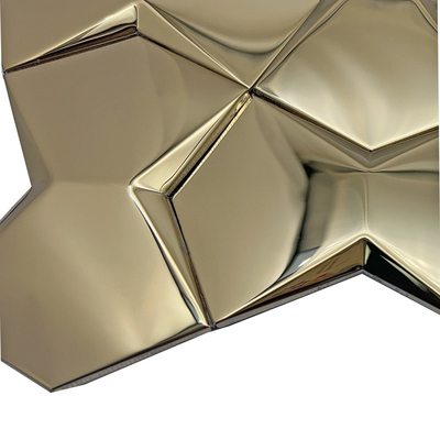 3D Three-Dimensional Metal Stainless Steel Mosaic Tile KTV Club Bar Entrance TV Background Wall Convex
