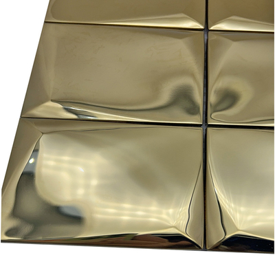 300*300 3D Bread Titanium Mirror 304 201 Stainless Steel Decorative Bar Home Hotel Mosaic Ceramic Tile