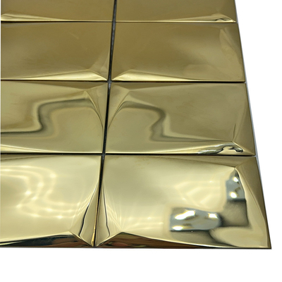 300*300 3D Bread Titanium Mirror 304 201 Stainless Steel Decorative Bar Home Hotel Mosaic Ceramic Tile