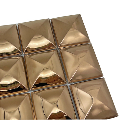 High Quality 300*300 3D Bread Titanium Mirror 304 Stainless Steel Decorative Mosaic Tile