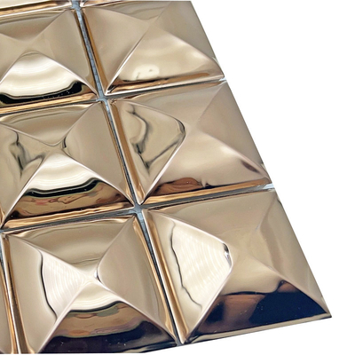 High Quality 300*300 3D Bread Titanium Mirror 304 Stainless Steel Decorative Mosaic Tile