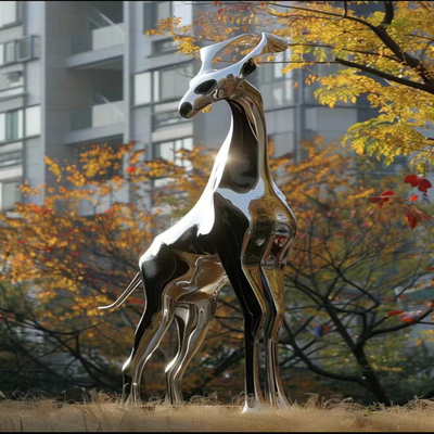 Modern Design Mirror Animal Metal Art Stainless Steel Garden Abstract Sculpture For Outdoor