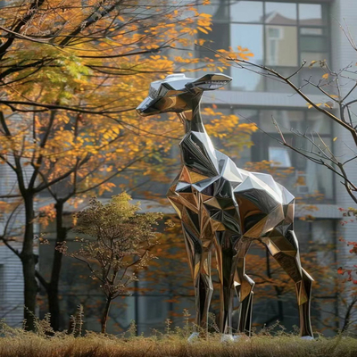 Modern Design Mirror Animal Metal Art Stainless Steel Garden Abstract Sculpture For Outdoor