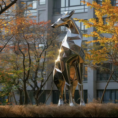 Modern Design Mirror Animal Metal Art Stainless Steel Garden Abstract Sculpture For Outdoor