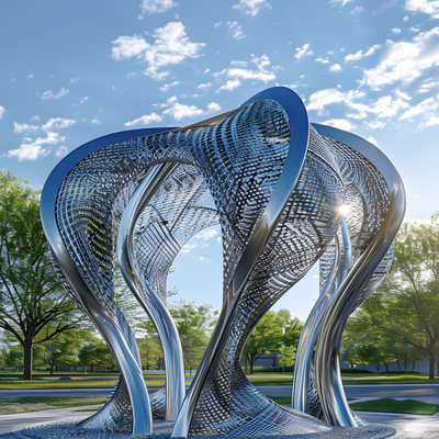 OEM Outdoor Art Metal Stainless Steel Sculpture For Park Shopping Mall Decoration