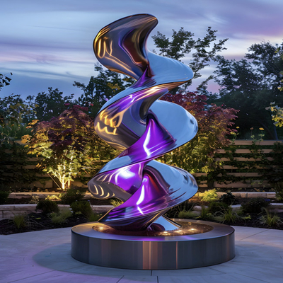 Sculptures 304 Abstract Metal Stainless Steel Sheet ODM/OEM 3D Drawings Design Show At Hotel Lobby/Entrance Government Office Street