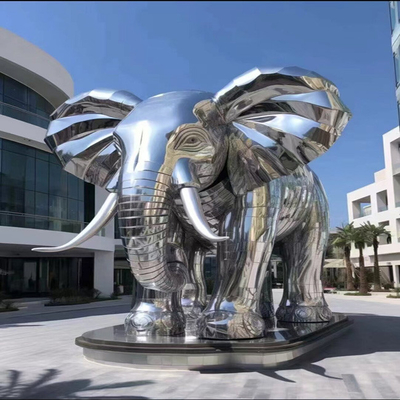 Custom Sample Animal Elephant Rockery Moon 304 Painted Baking Varnish Sculpt 3D Mirror Polishing 316L Stainless Steel Sculpture In Resort
