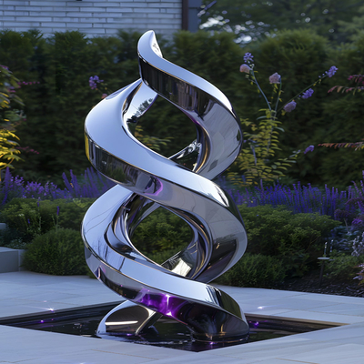Sculptures 304 Abstract Metal Stainless Steel Sheet ODM/OEM 3D Drawings Design Show At Hotel Lobby/Entrance Government Office Street