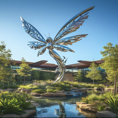 ODM Polishing Outdoor Color Customized Powder Coating 304 Landmark Stainless Steel Sculptures