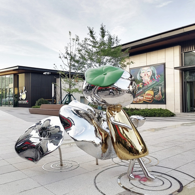 ODM Animal Shaped Custom Gold Spraying Plastics Mirror Polished 316L Stainless Steel Sculpture