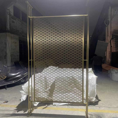 American Style Laser Cutting Gold Stainless Steel Screen Room Partition For Home Hotel Restaurant