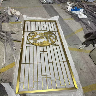 Gold Metal Stainless Steel Screen Partition & Room Divider