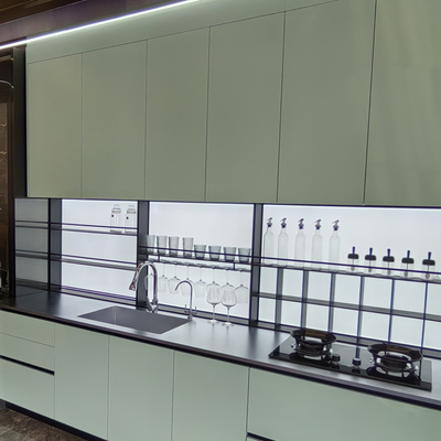 Morden Design Custom Full Set Furniture Luxury Kitchen Cabinets Green Customize Stainless Steel Kitchen Cabinet