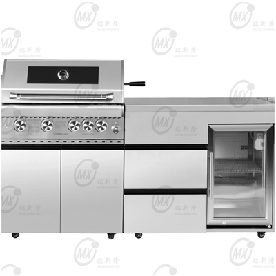 Dual-Purpose Stainless Steel Barbecue Oven Villa Outdoor Courtyard Kitchen Metal Display Cabinets