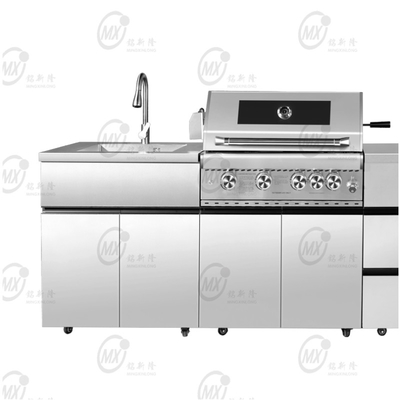 Dual-Purpose Stainless Steel Barbecue Oven Villa Outdoor Courtyard Kitchen Metal Display Cabinets