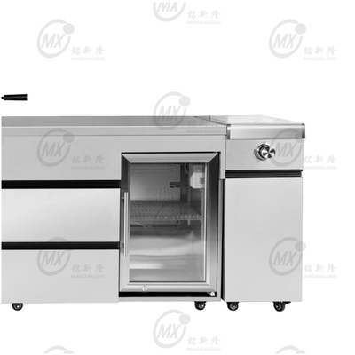 Dual-Purpose Stainless Steel Barbecue Oven Villa Outdoor Courtyard Kitchen Metal Display Cabinets