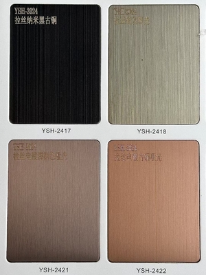 0.3 To 3 Mm Thickness Color  Stainless Steel Sheet Sample Book In Champagne Gold