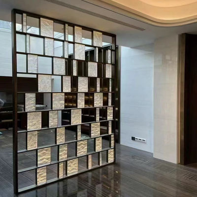 İyi bir fiyat. 304 Gold Rose Brass Color Brushed Matt Laser Hollow Paslanmaz Çelik Oda Bölücü çevrimiçi