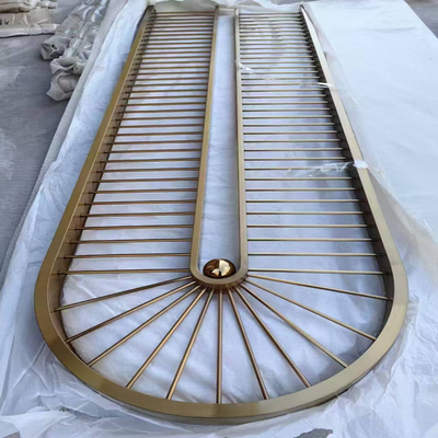 Custom 304 Rose Gold Bronze Color Brushed Hairline Hollow Stainless Steel Entrance Metal Screen Partition