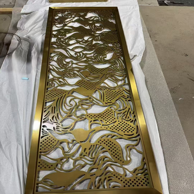 Laser Cutting Metal Brass Gold Indoor Partition Stainless Steel Screen For Entry