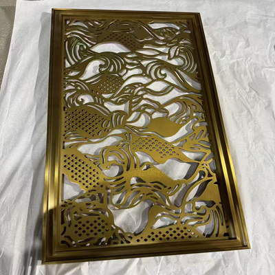 Laser Cutting Metal Brass Gold Indoor Partition Stainless Steel Screen For Entry