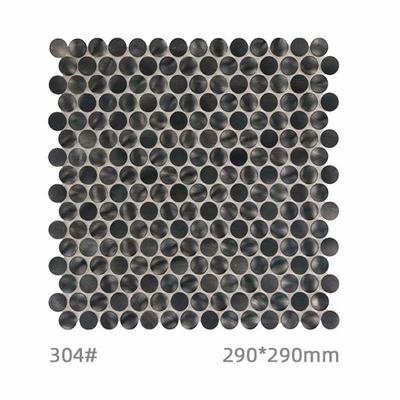 Round Shape Gold Color Stainless Steel Mosaic Tile For Wall Background
