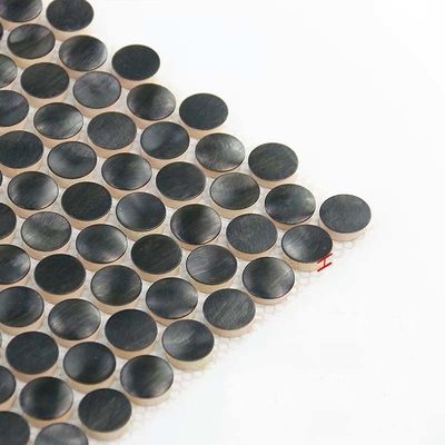 Round Shape Gold Color Stainless Steel Mosaic Tile For Wall Background