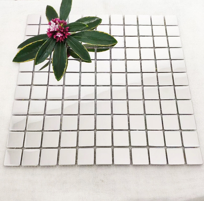 Square Silver Color Stainless Steel Mosaic Tile For Wall Decoration