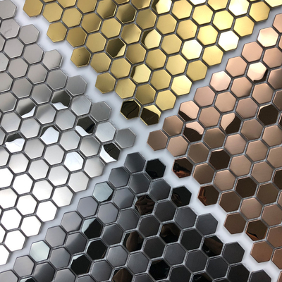 Mirror Stainless Steel Mosaic Tiles  Interior Decoration Projects