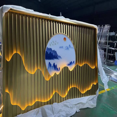Landscape Painting Chinese Style High-End Customized Stainless Steel Metal Screen