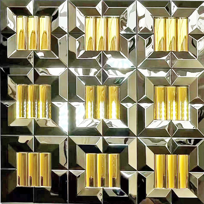 3D Unique Textured Wall Art Panels Stainless Steel Metal Mosaic