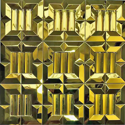 3D Unique Textured Wall Art Panels Stainless Steel Metal Mosaic