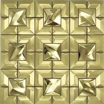 3D Unique Textured Wall Art Panels Stainless Steel Metal Mosaic