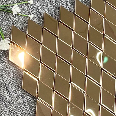 Metal Mosaic Tile Sheets Mirror Stainless Steel For Elegant Decor