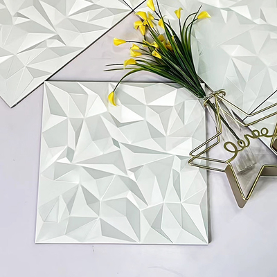 Stainless Steel Mosaic Tiles for Wall Decoration 300x300mm Mirror Large Grain Stereo Background Brick Mosaic