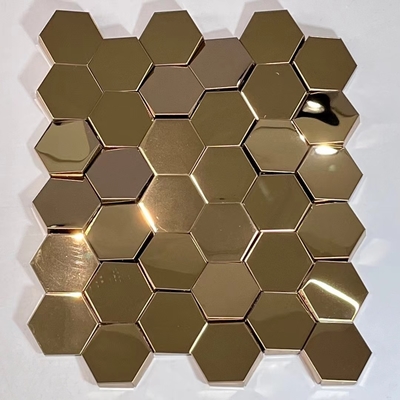Champagne Gold Stainless Steel Mosaic Tiles for Timeless and Classic Style