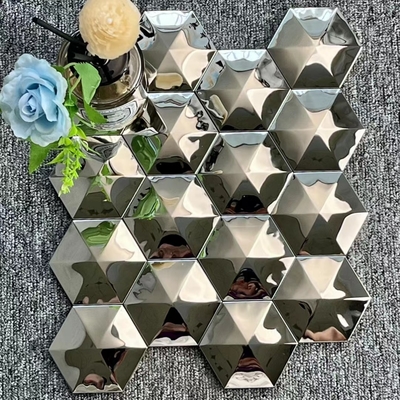 Rose Gold Stainless Steel Plates For Hexagonal Hotel Wall Decoration In Various Colors