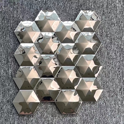 Rose Gold Stainless Steel Plates For Hexagonal Hotel Wall Decoration In Various Colors