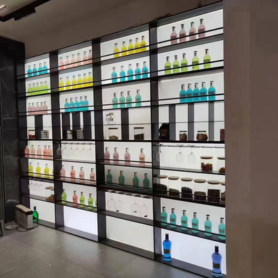 Sus304 201 316 High End Customization  Wine Cabinet Display Specialty Stores With LED