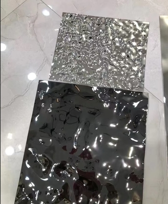 Water Ripple Sliver Mirror 8k 4*8ft 4*10 Ft Project Wall Ceiling Decoration Stainless Steel Sheet