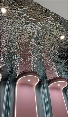 Water Ripple Sliver Mirror 8k 4*8ft 4*10 Ft Project Wall Ceiling Decoration Stainless Steel Sheet