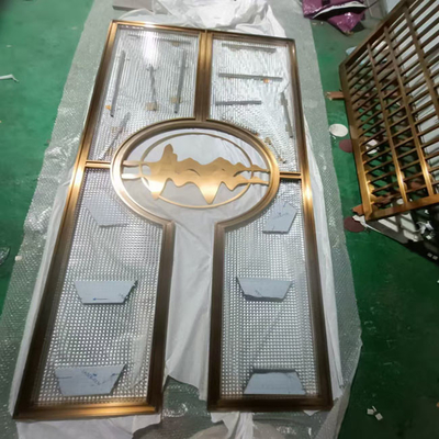 Modern Design Hollow Metal Rose Gold Stainless Steel Partition & Divider Pvd Coating Private Room