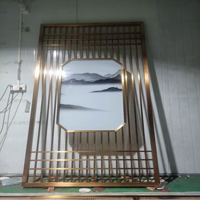 Modern Design Hollow Metal Rose Gold Stainless Steel Partition & Divider Pvd Coating Private Room
