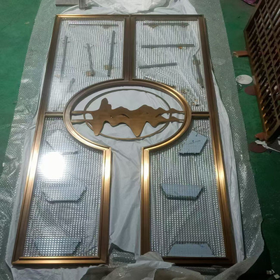 Modern Design Hollow Metal Rose Gold Stainless Steel Partition & Divider Pvd Coating Private Room
