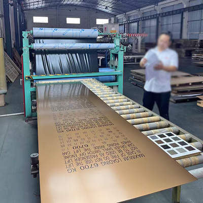 Etched  8k Gold Pvd Coating Stainless Steel Sheet With Anti-fingerprint For Five Star Hotel Elevator