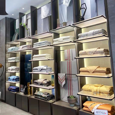 Colored Champagne Gold Stainless Steel Metal Display Cabinets Hariline JIS 304 Wearproof For Mall