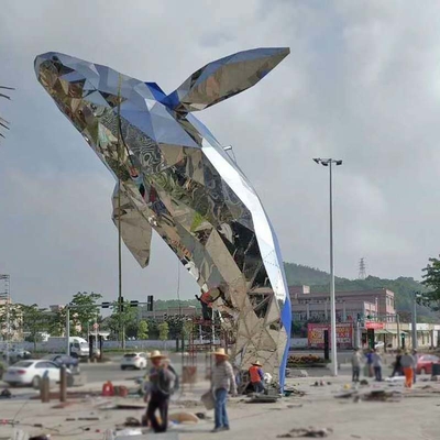 ODM 304 Shiny Lighting Outdoor Color Custom Painting Landmark Stainless Steel Sculptures