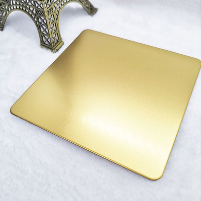 304 Gold Color Stainless Steel Sheets Beadblasted Finished Inox Sheets PVD Coated For Elevator