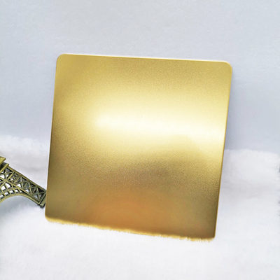 304 Gold Color Stainless Steel Sheets Beadblasted Finished Inox Sheets PVD Coated For Elevator