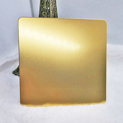 304 Gold Color Stainless Steel Sheets Beadblasted Finished Inox Sheets PVD Coated For Elevator
